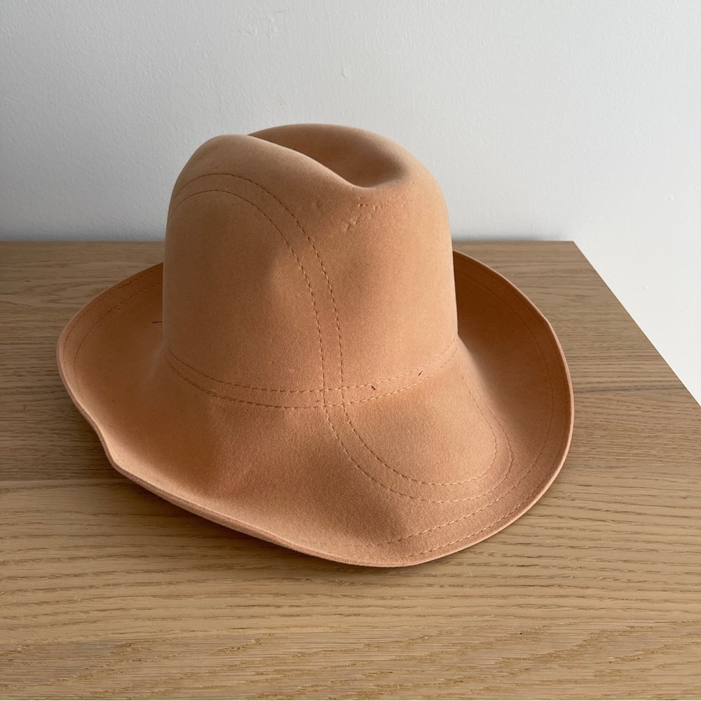 Vintage Borsalino women’s hat Tan Fedora Hat Made in Italy